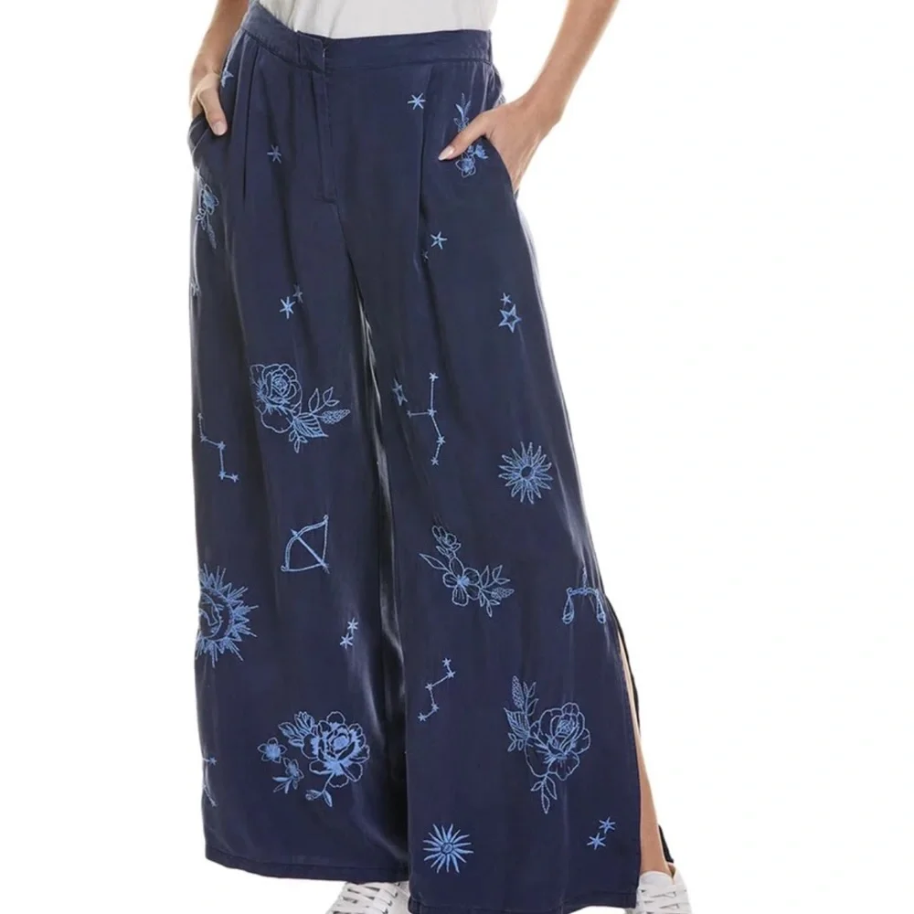 NWT Johnny Was Bijou High Slit Pant Women's Sz M- XL Perfect For Spring $248 - Picture 1 of 2